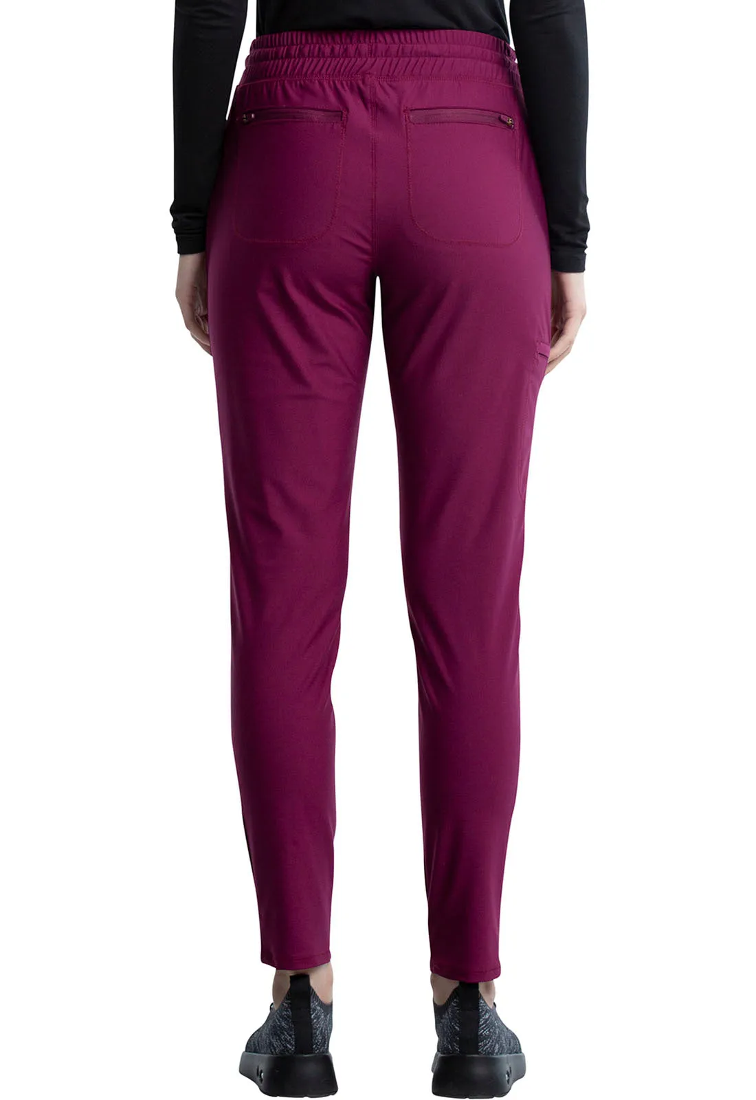 Form CK095 Mid Rise Tapered Leg Drawstring Pants Wine