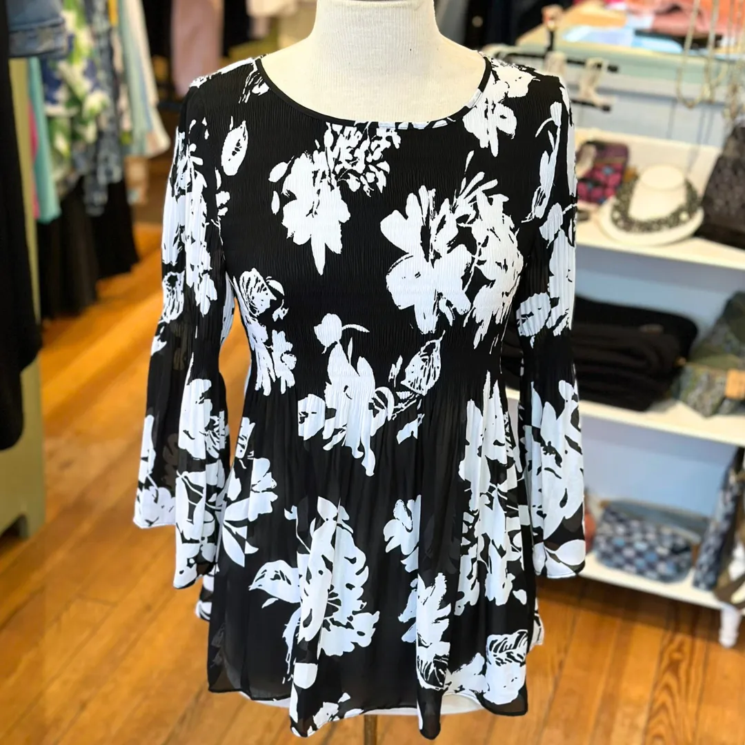 Gathered Floral Blouse