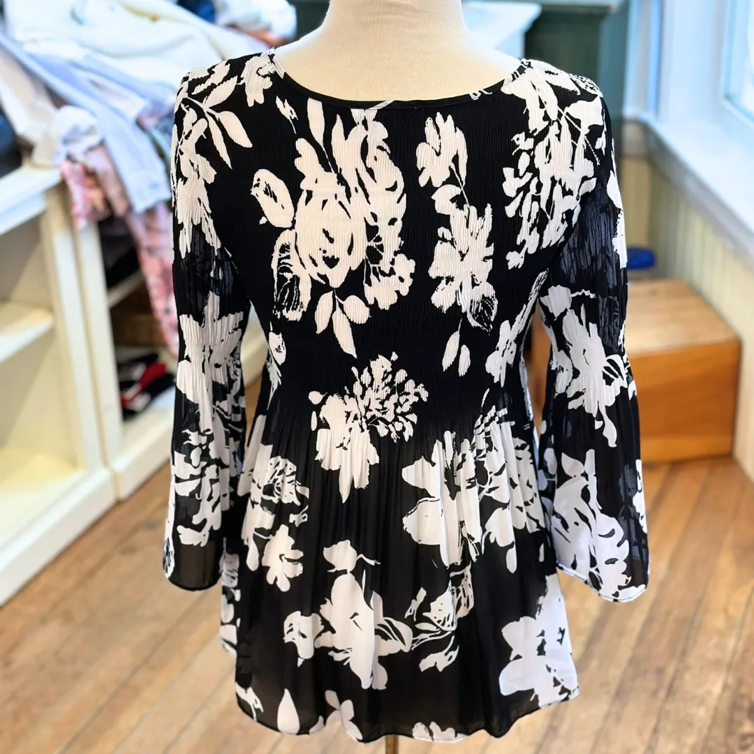 Gathered Floral Blouse