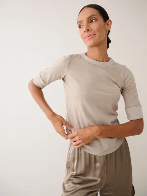 Giada Slim Crew in Supima Slub - Anthracite