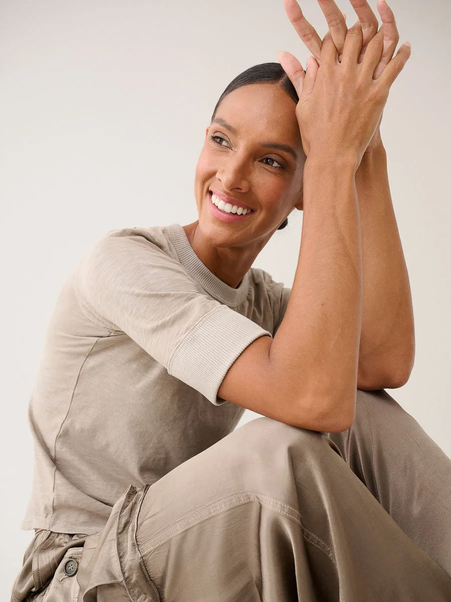 Giada Slim Crew in Supima Slub - Anthracite