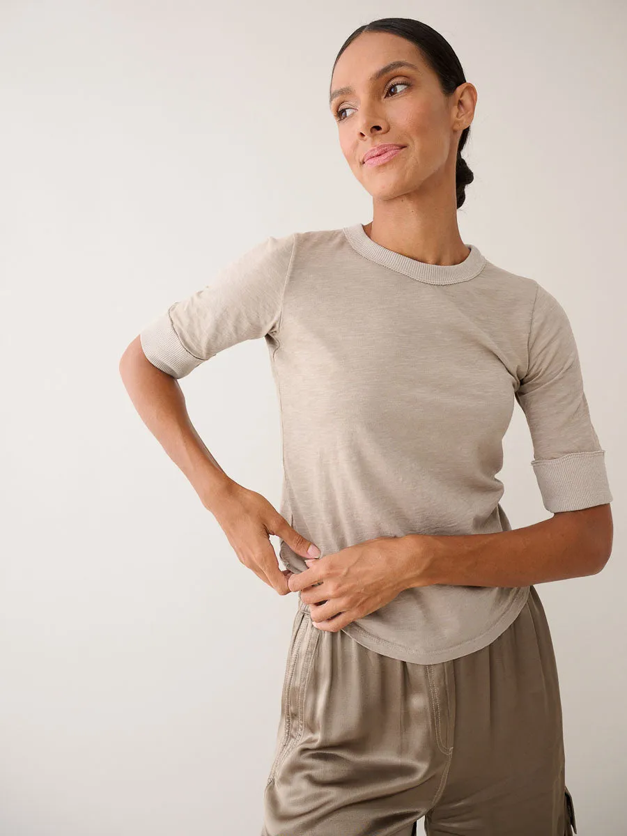 Giada Slim Crew in Supima Slub - Anthracite