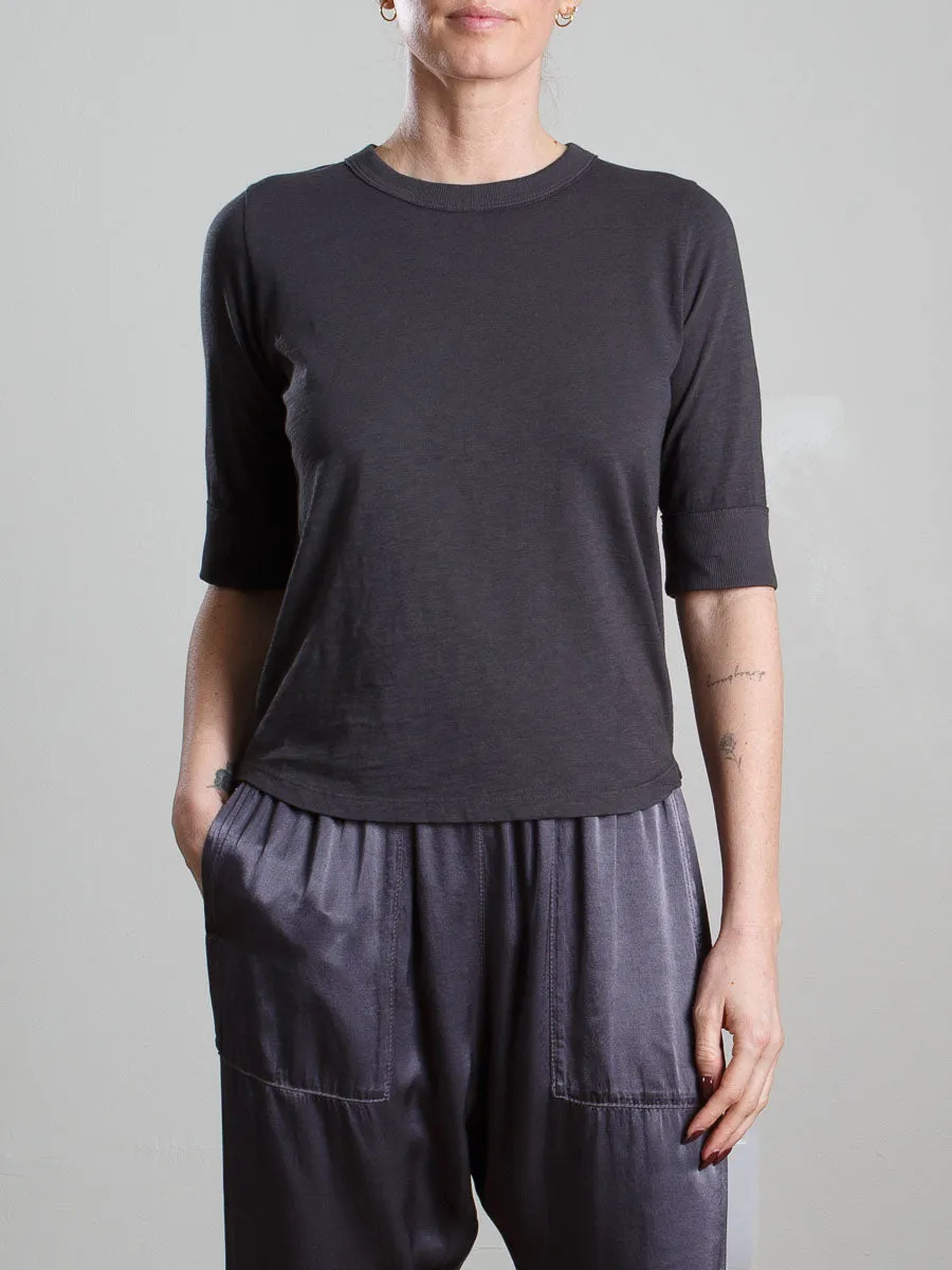 Giada Slim Crew in Supima Slub - Carbon