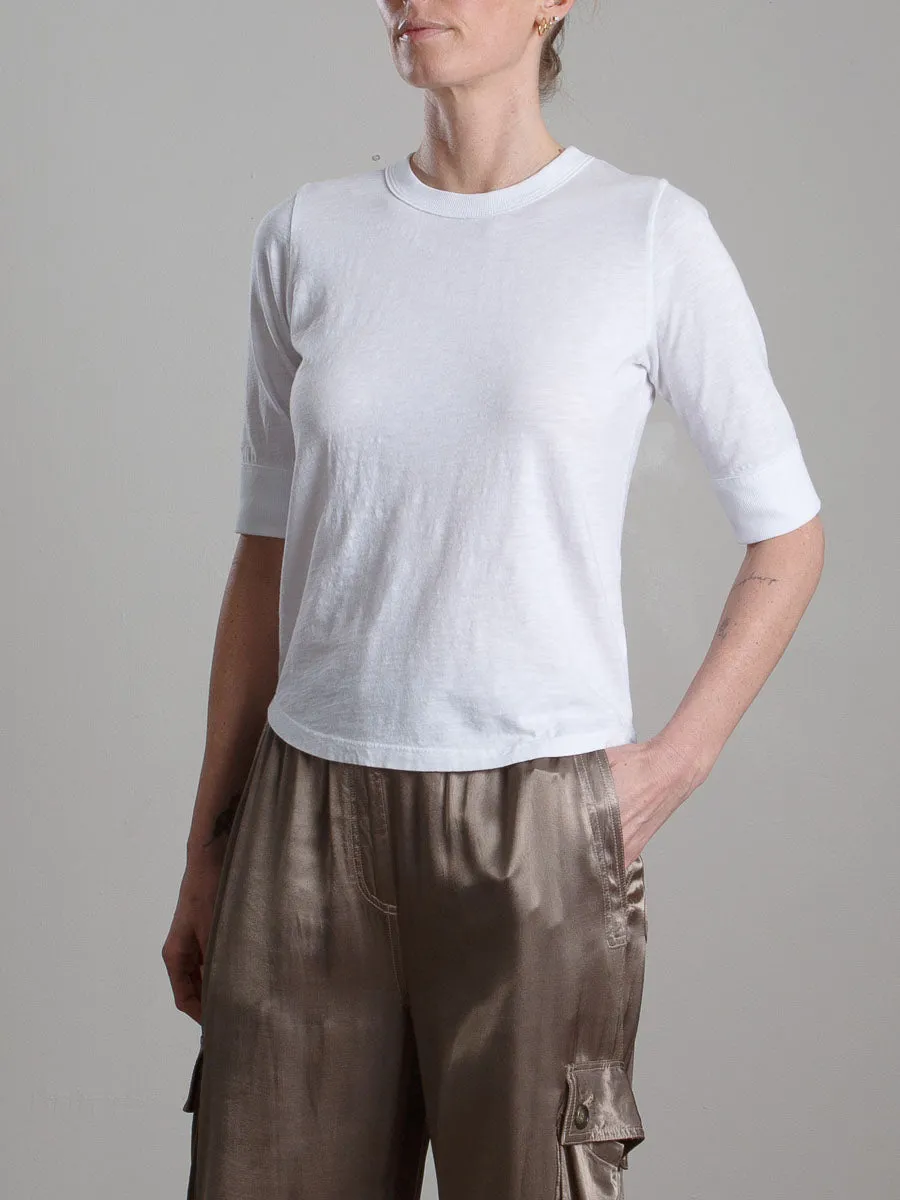 Giada Slim Crew in Supima Slub - White
