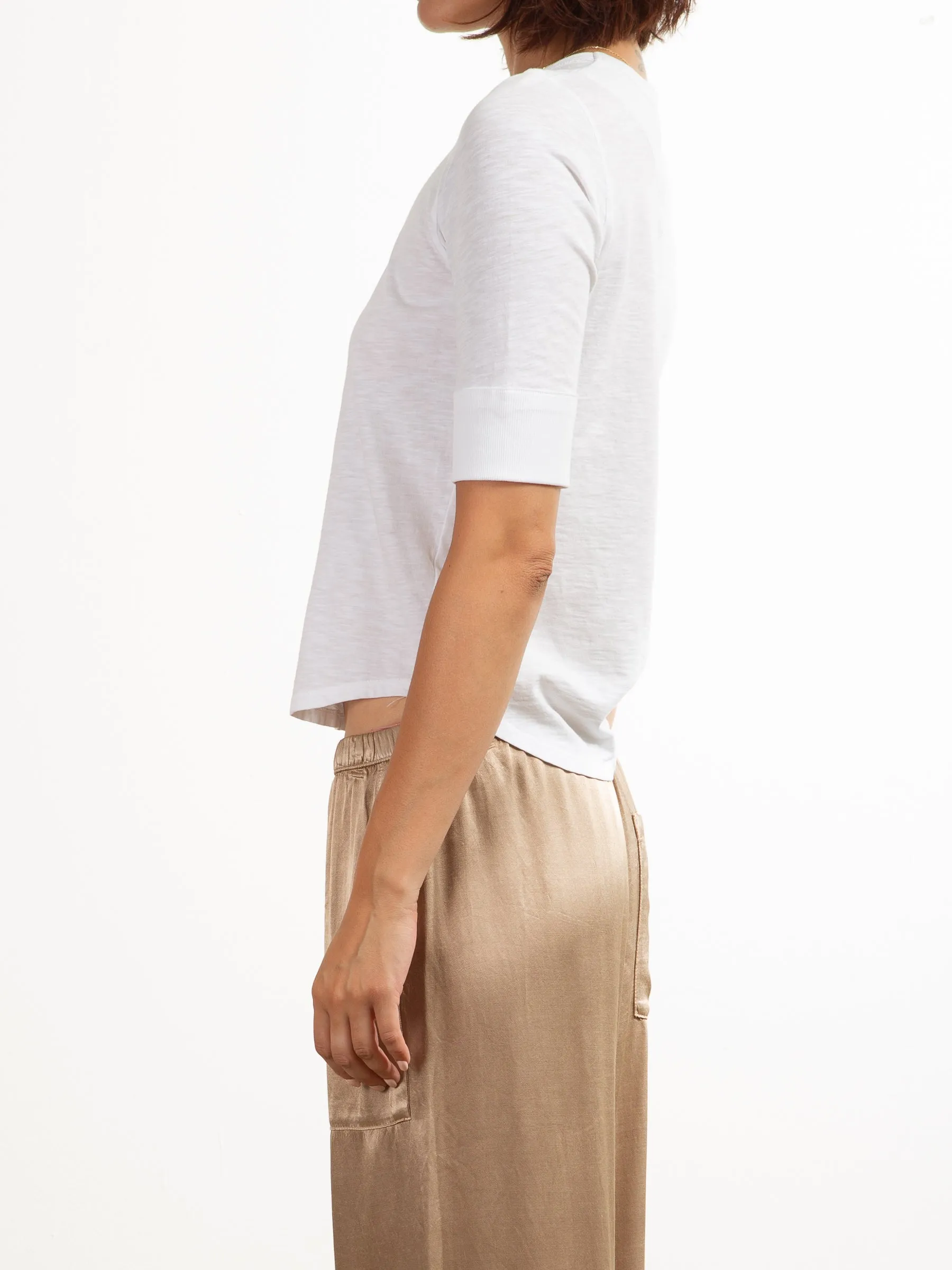Giada Slim Crew in Supima Slub - White