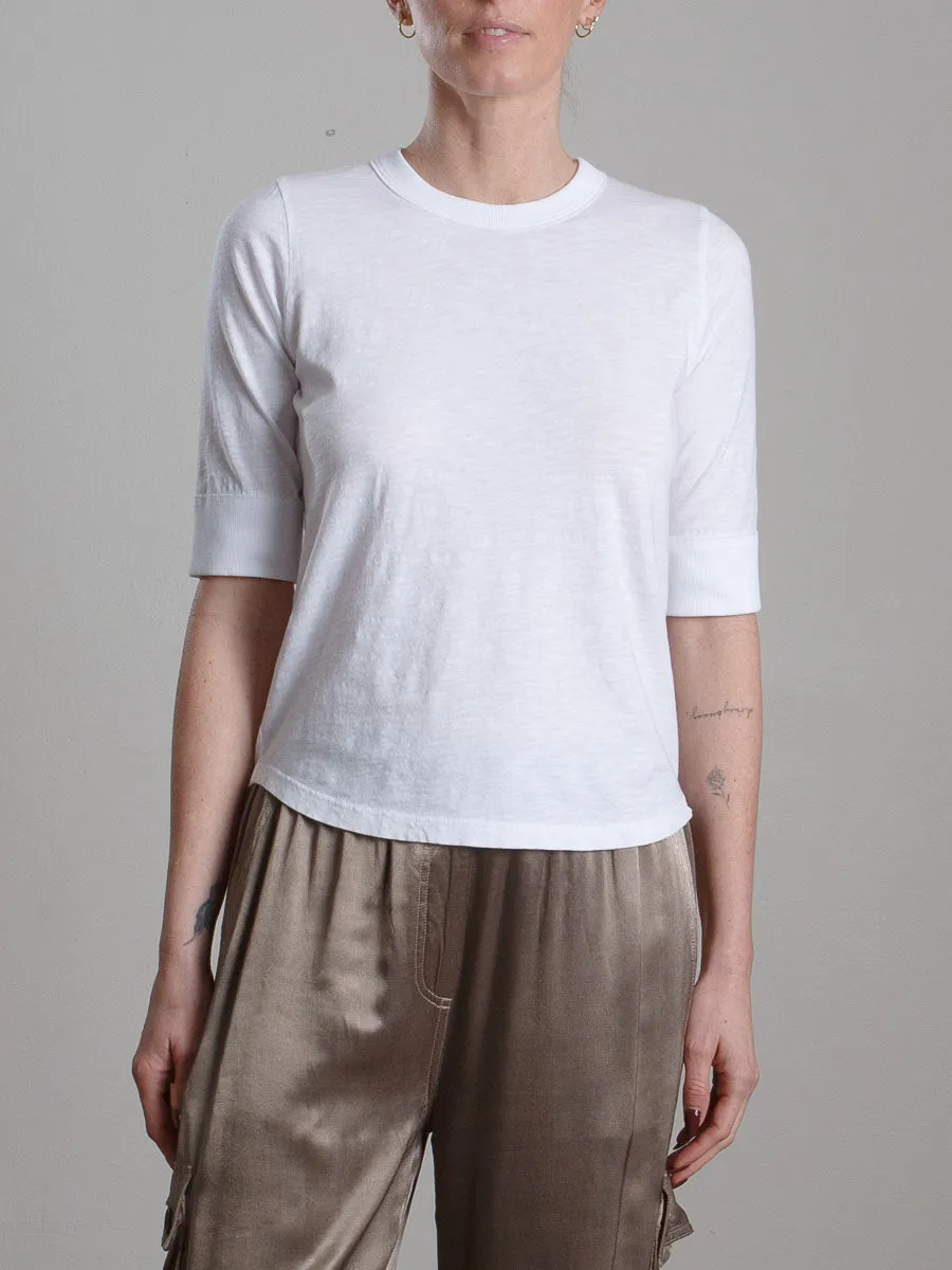 Giada Slim Crew in Supima Slub - White