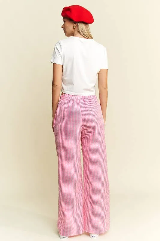 Gingham Boxer Pants - Pink
