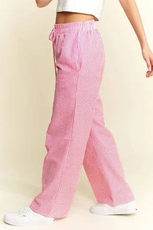 Gingham Boxer Pants - Pink