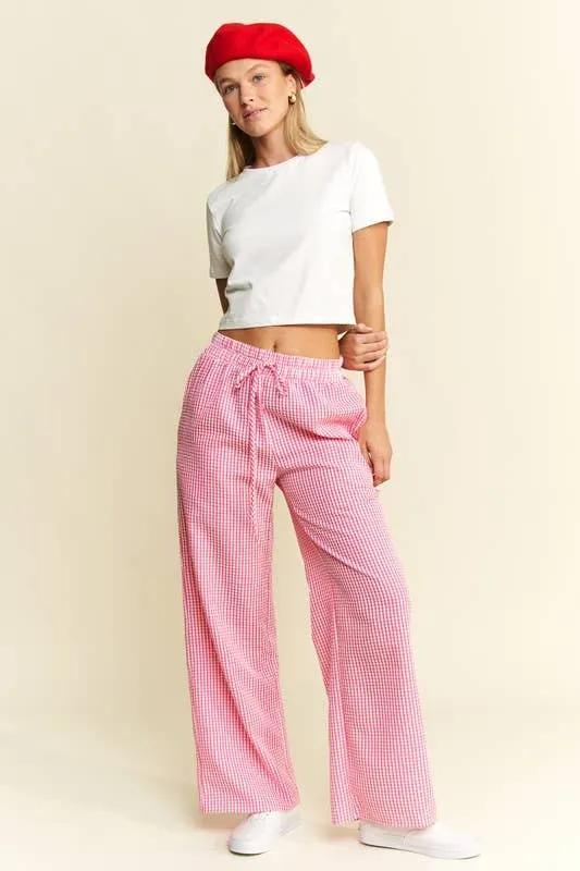 Gingham Boxer Pants - Pink