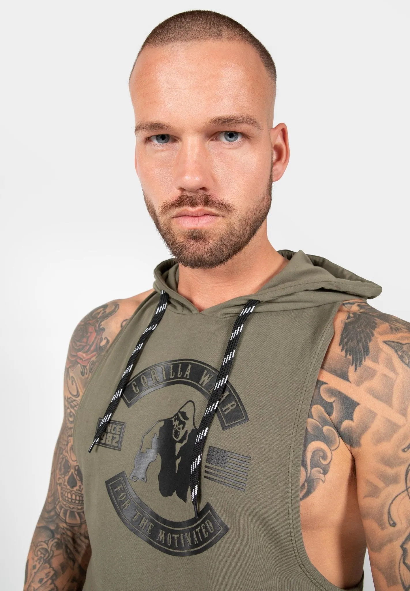 Gorilla Wear Lawrence Hooded Tank Top - Army Green