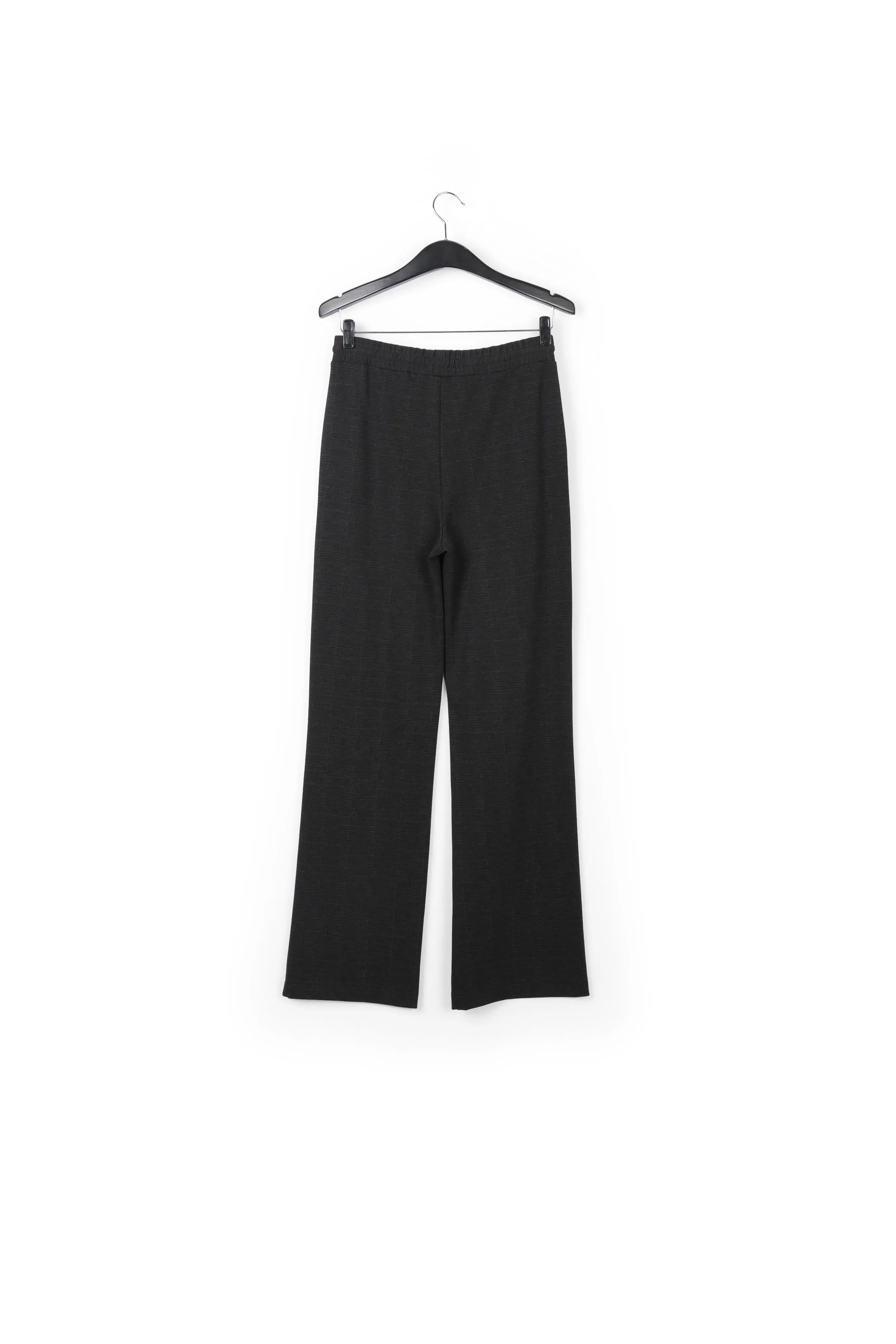 Grey check loose-fit straight-leg pants