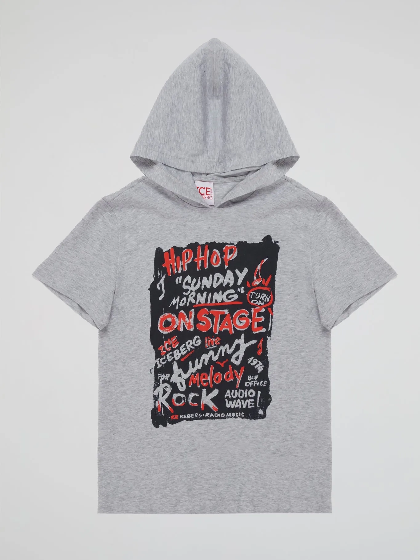 Grey Statement Print Hooded T-Shirt (Kids)