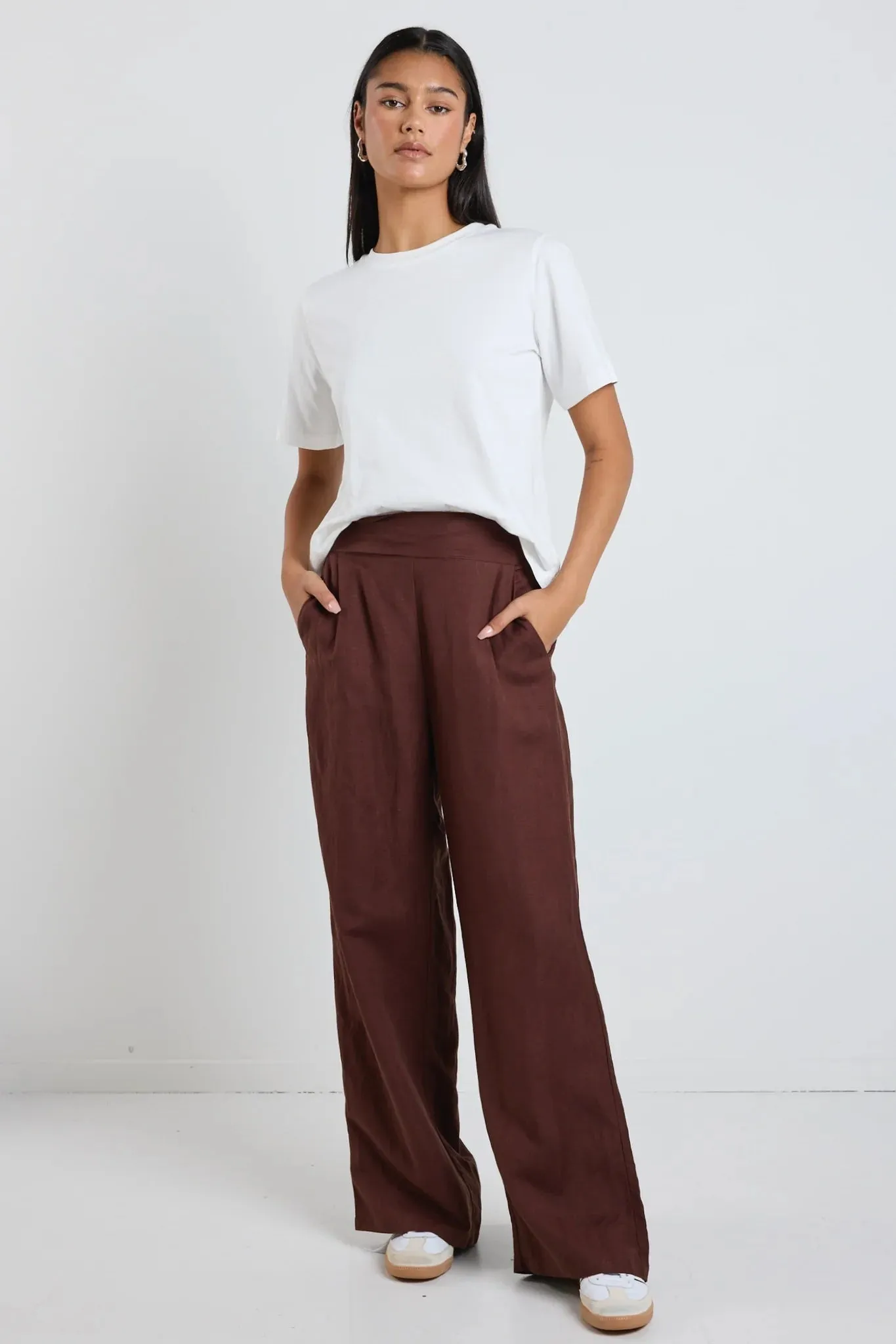 Guardian Linen Viscose Pants Chocolate