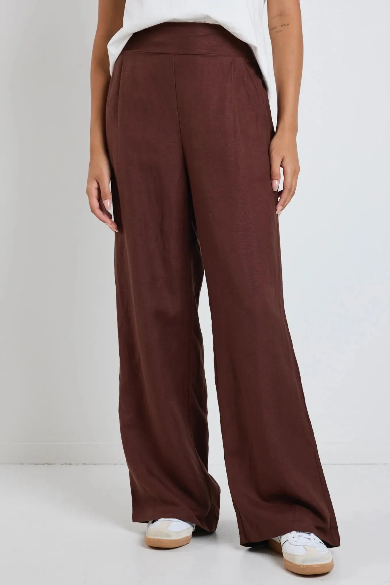 Guardian Linen Viscose Pants Chocolate