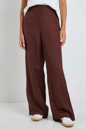 Guardian Linen Viscose Pants Chocolate