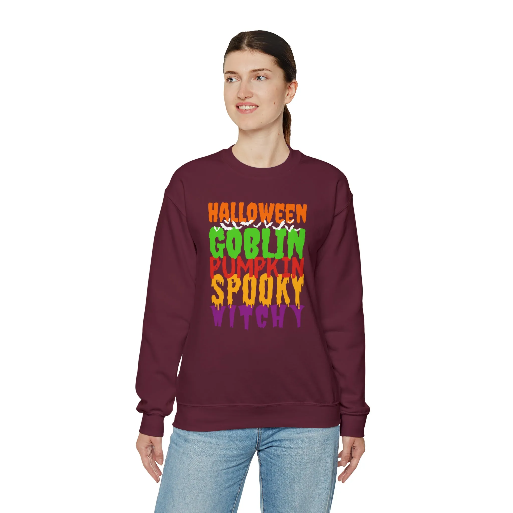 Halloween Spooky Goblin Sweatshirt, Scary Pumpkin Sweatshirt , Funny Halloween Sweatshirt, Women's Funny Season Shirt