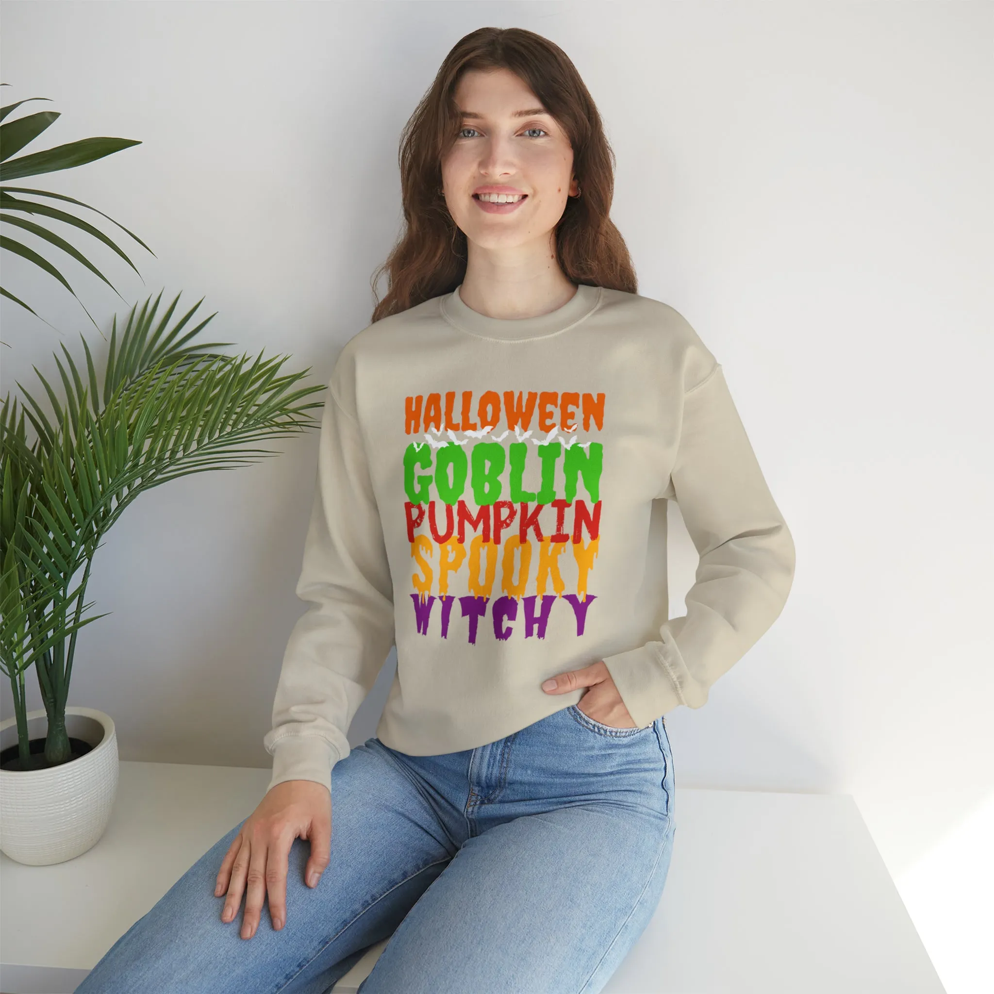 Halloween Spooky Goblin Sweatshirt, Scary Pumpkin Sweatshirt , Funny Halloween Sweatshirt, Women's Funny Season Shirt