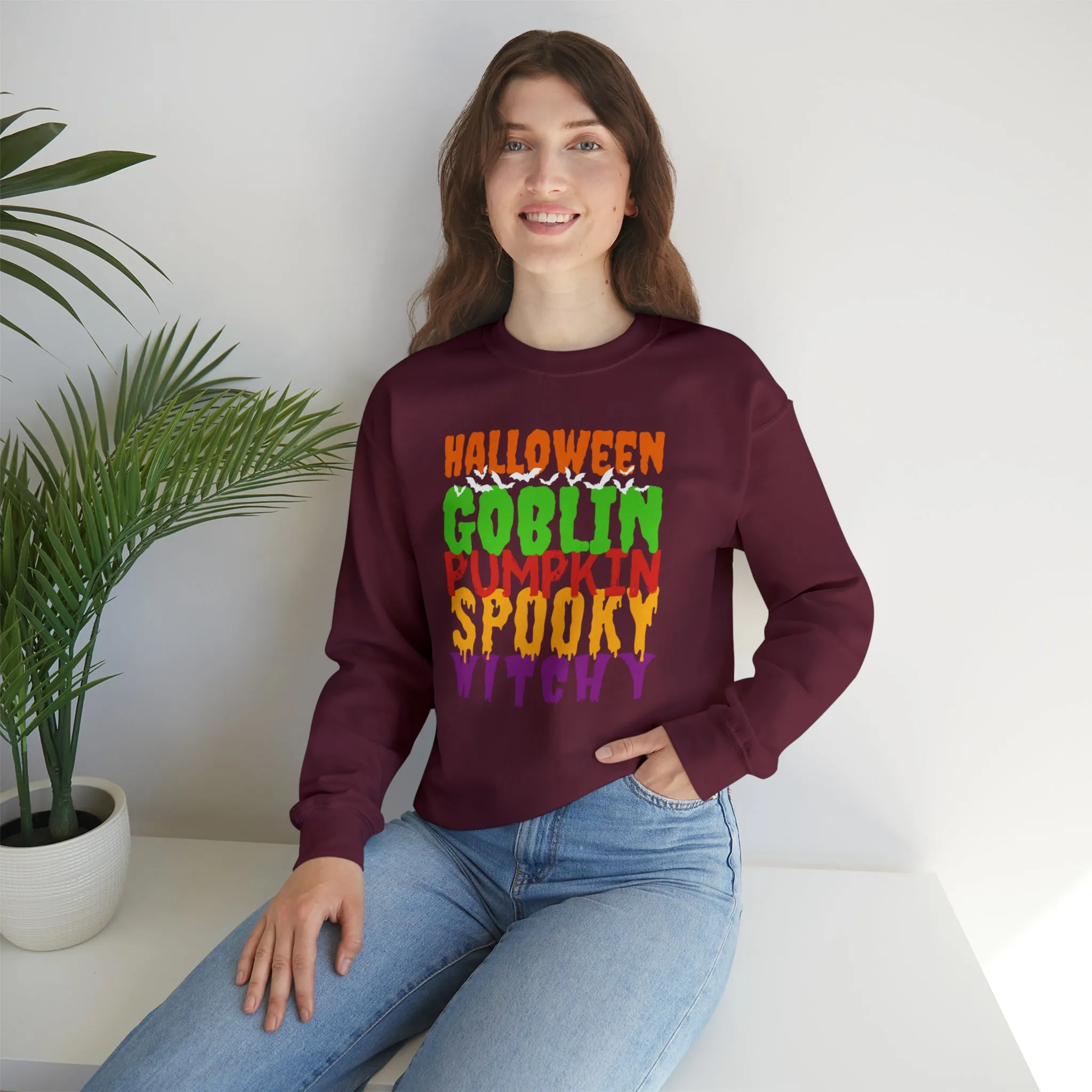Halloween Spooky Goblin Sweatshirt, Scary Pumpkin Sweatshirt , Funny Halloween Sweatshirt, Women's Funny Season Shirt