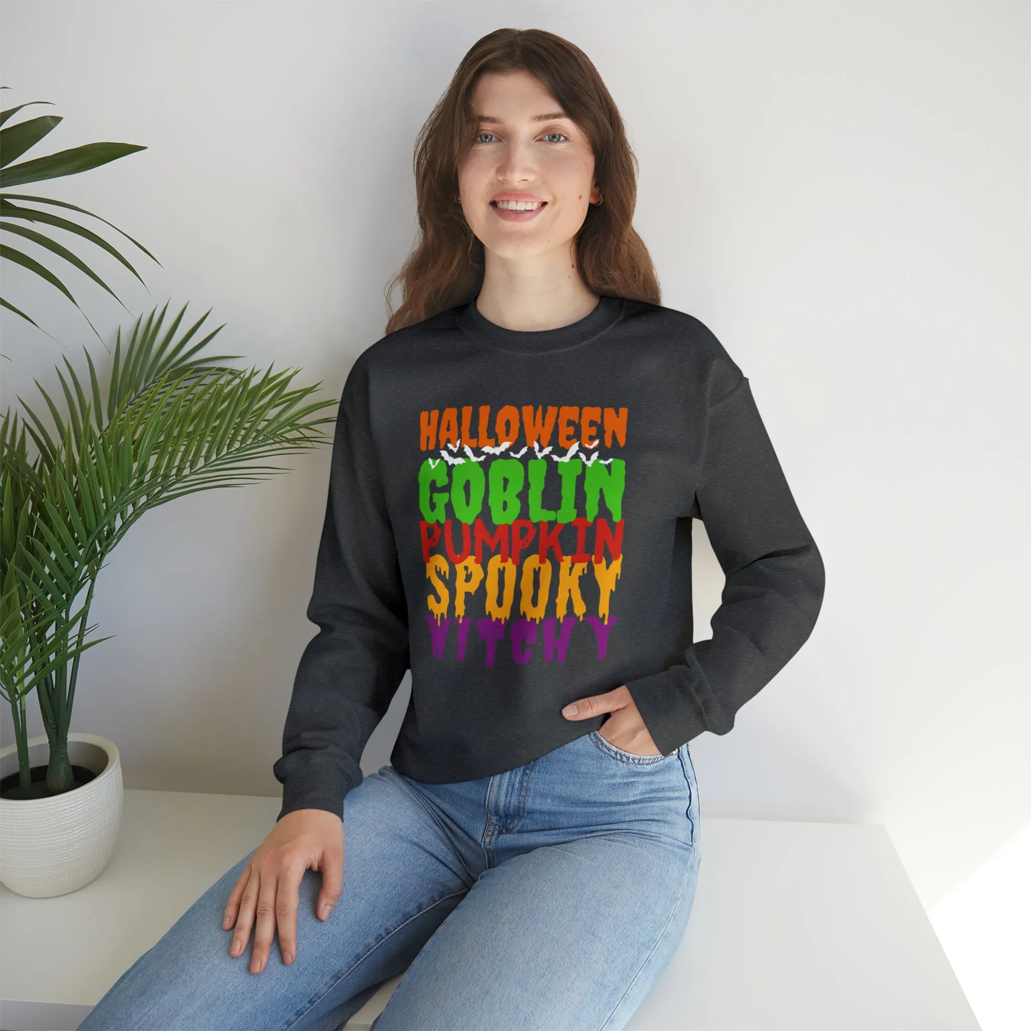 Halloween Spooky Goblin Sweatshirt, Scary Pumpkin Sweatshirt , Funny Halloween Sweatshirt, Women's Funny Season Shirt