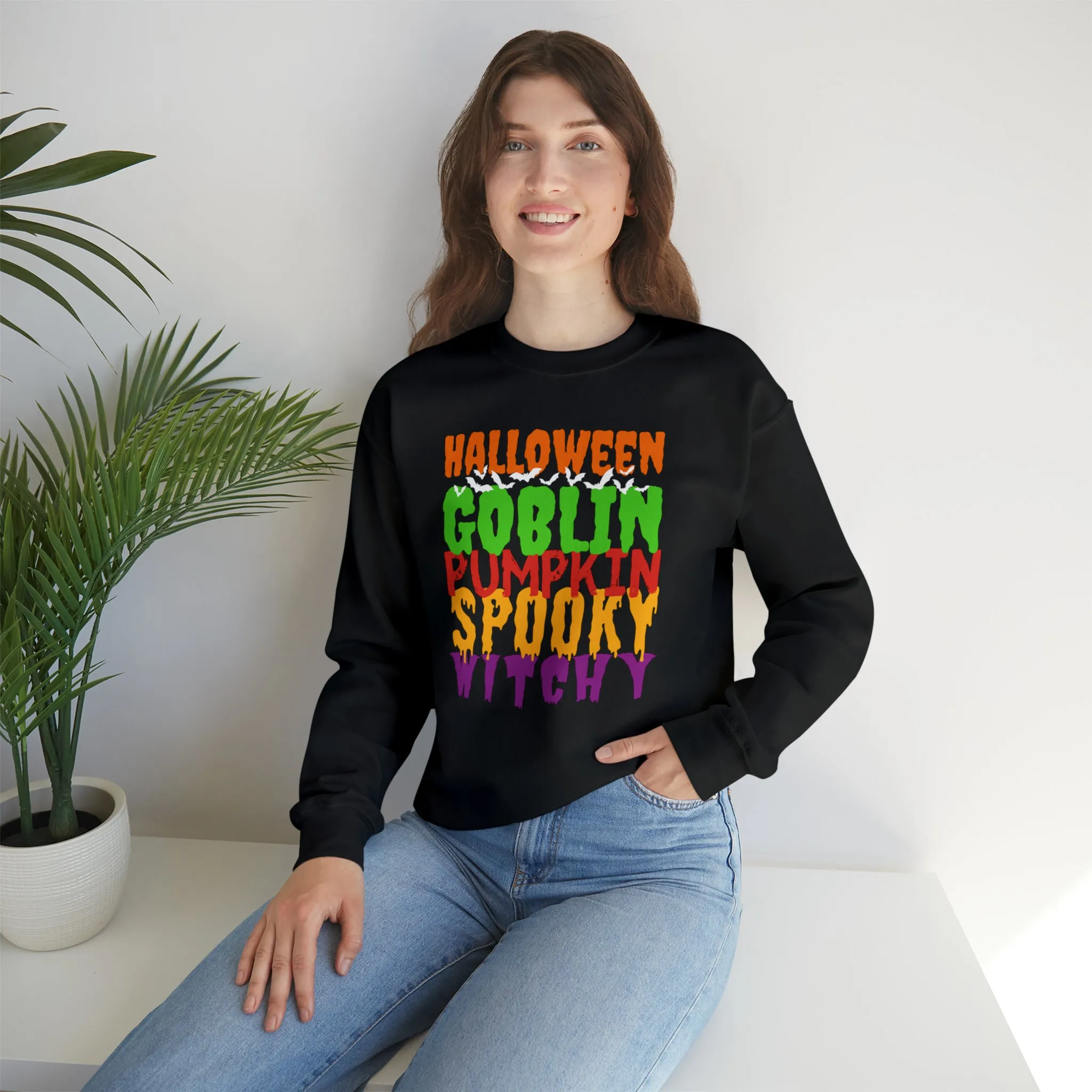 Halloween Spooky Goblin Sweatshirt, Scary Pumpkin Sweatshirt , Funny Halloween Sweatshirt, Women's Funny Season Shirt