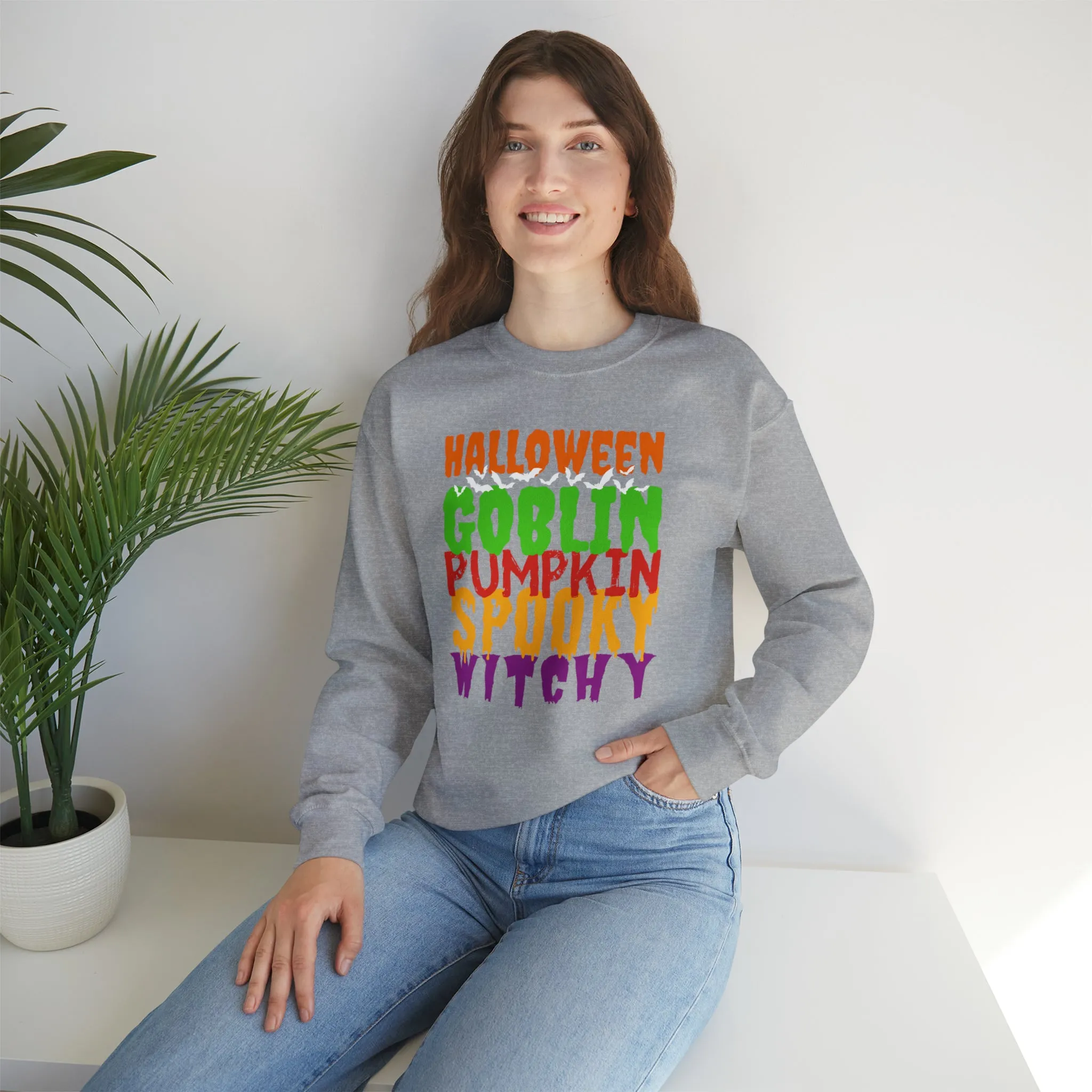 Halloween Spooky Goblin Sweatshirt, Scary Pumpkin Sweatshirt , Funny Halloween Sweatshirt, Women's Funny Season Shirt