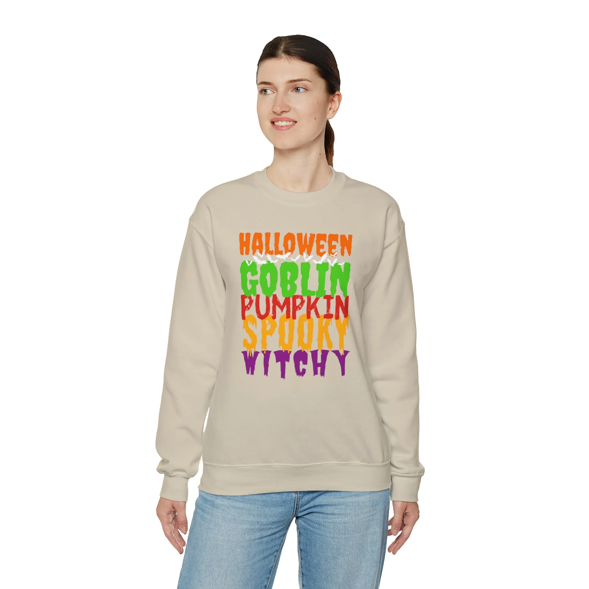 Halloween Spooky Goblin Sweatshirt, Scary Pumpkin Sweatshirt , Funny Halloween Sweatshirt, Women's Funny Season Shirt