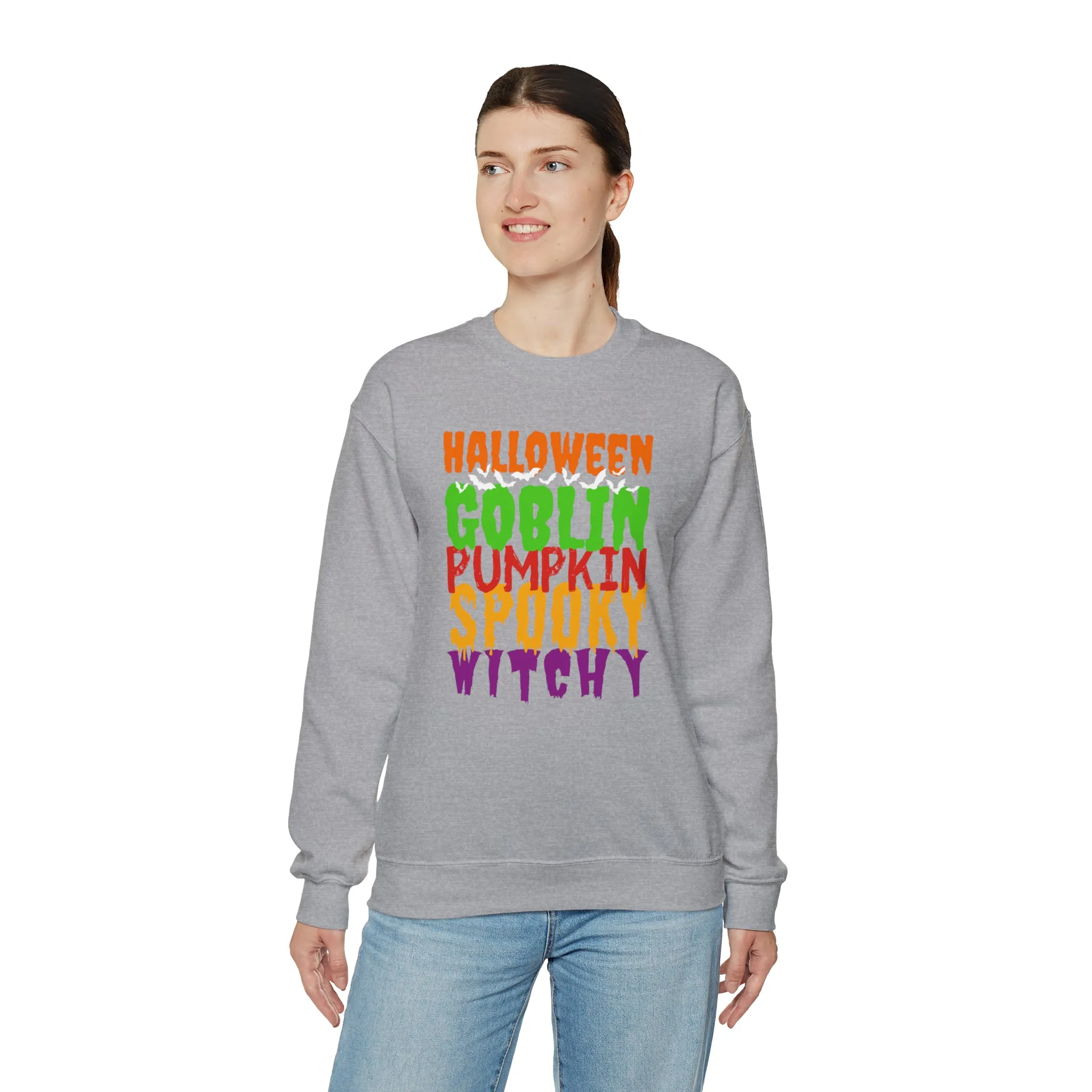 Halloween Spooky Goblin Sweatshirt, Scary Pumpkin Sweatshirt , Funny Halloween Sweatshirt, Women's Funny Season Shirt