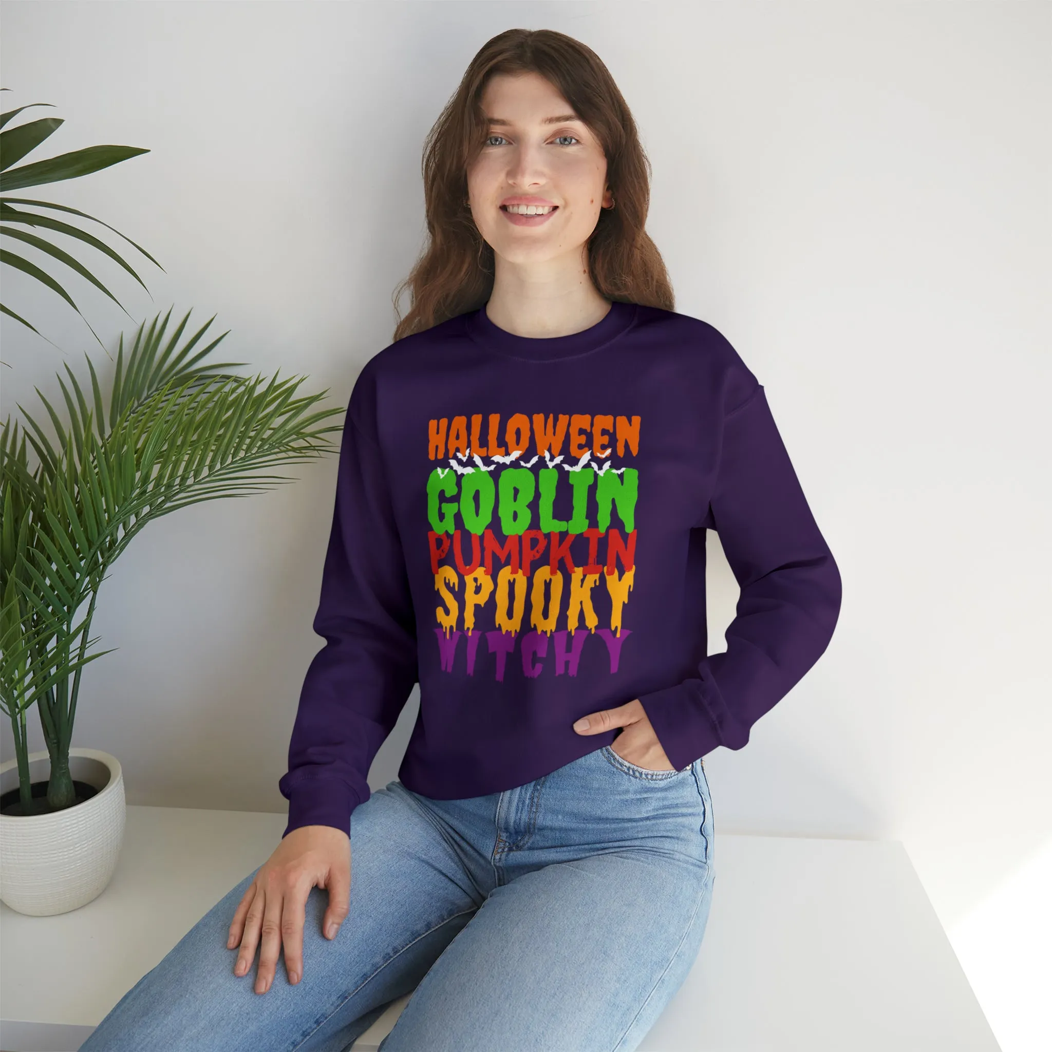 Halloween Spooky Goblin Sweatshirt, Scary Pumpkin Sweatshirt , Funny Halloween Sweatshirt, Women's Funny Season Shirt