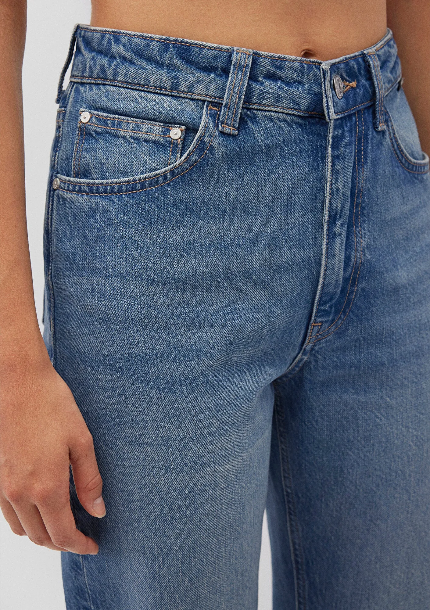 Happy Mid Shaded Denim Jean Pants