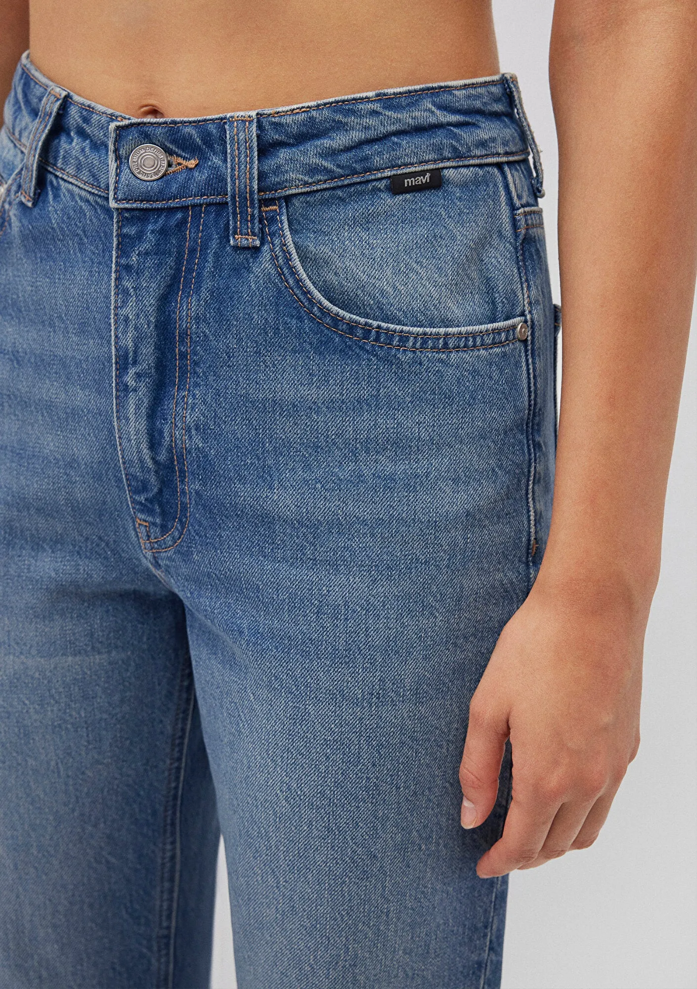 Happy Mid Shaded Denim Jean Pants