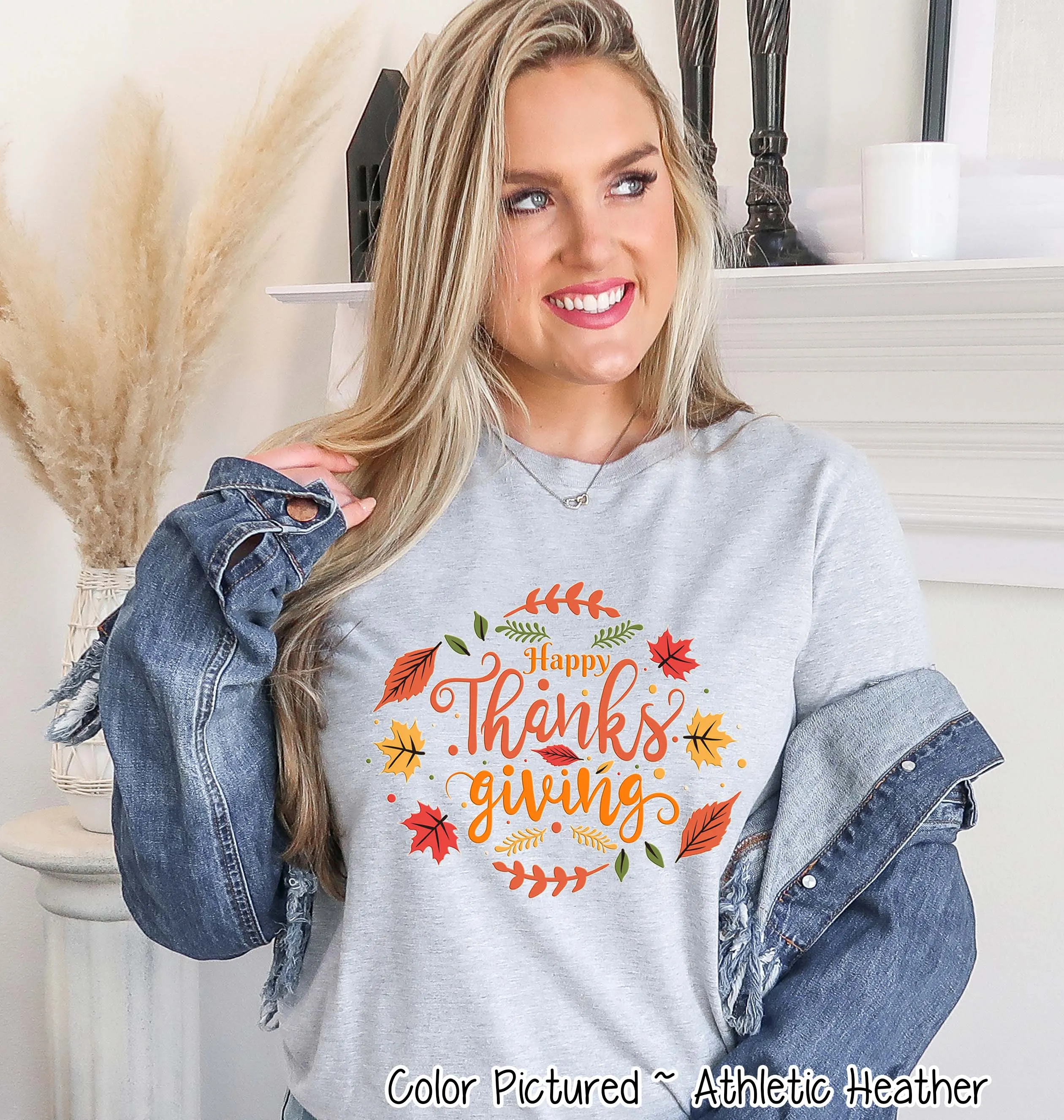 Happy Thanksgiving Fall Leaves Tee