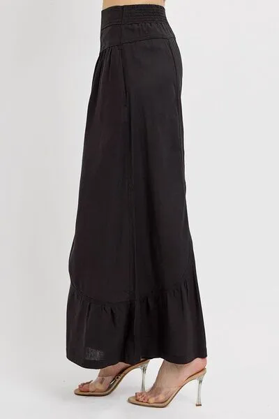 Hazel Blues® |  RISEN Shirring Detail Wide Leg Pants