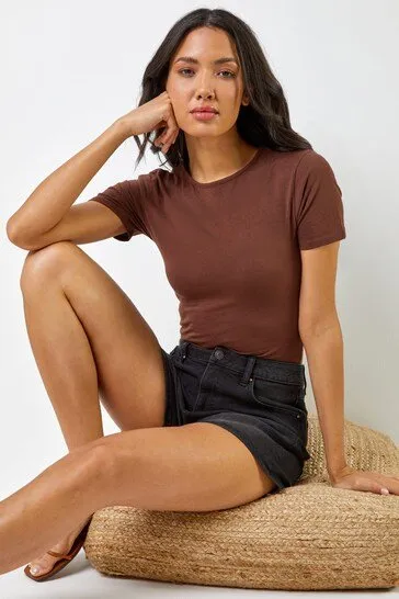 High Waist Stretch Denim Shorts