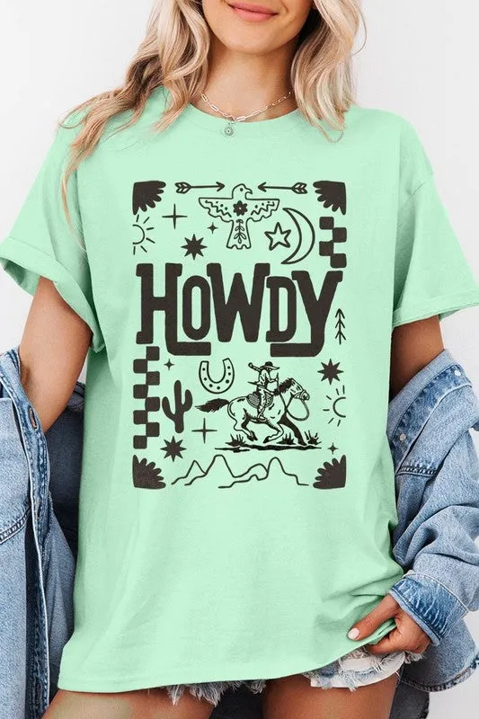 Howdy Cowboy Graphic Plus Heavy Cotton Tee