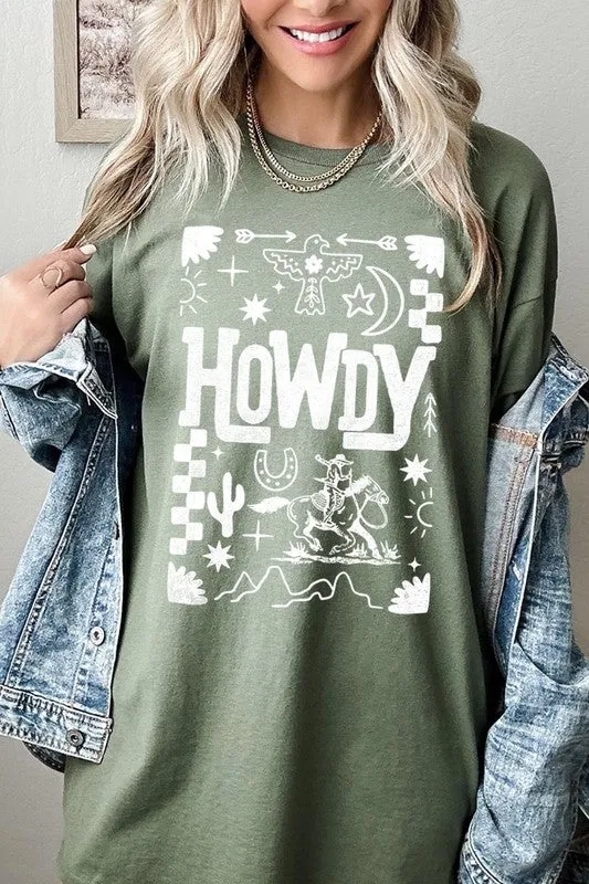 Howdy Cowboy Graphic Plus Heavy Cotton Tee
