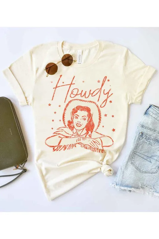 HOWDY COWGIRL GRAPHIC PLUS SIZE TEE / T-SHIRT