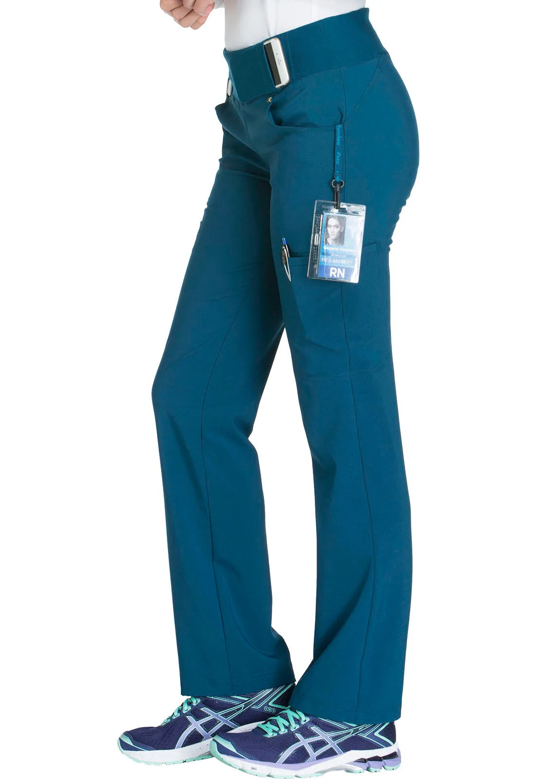 iFlex CK002 Mid Rise Straight Leg Pull-on Pants Caribbean Blue