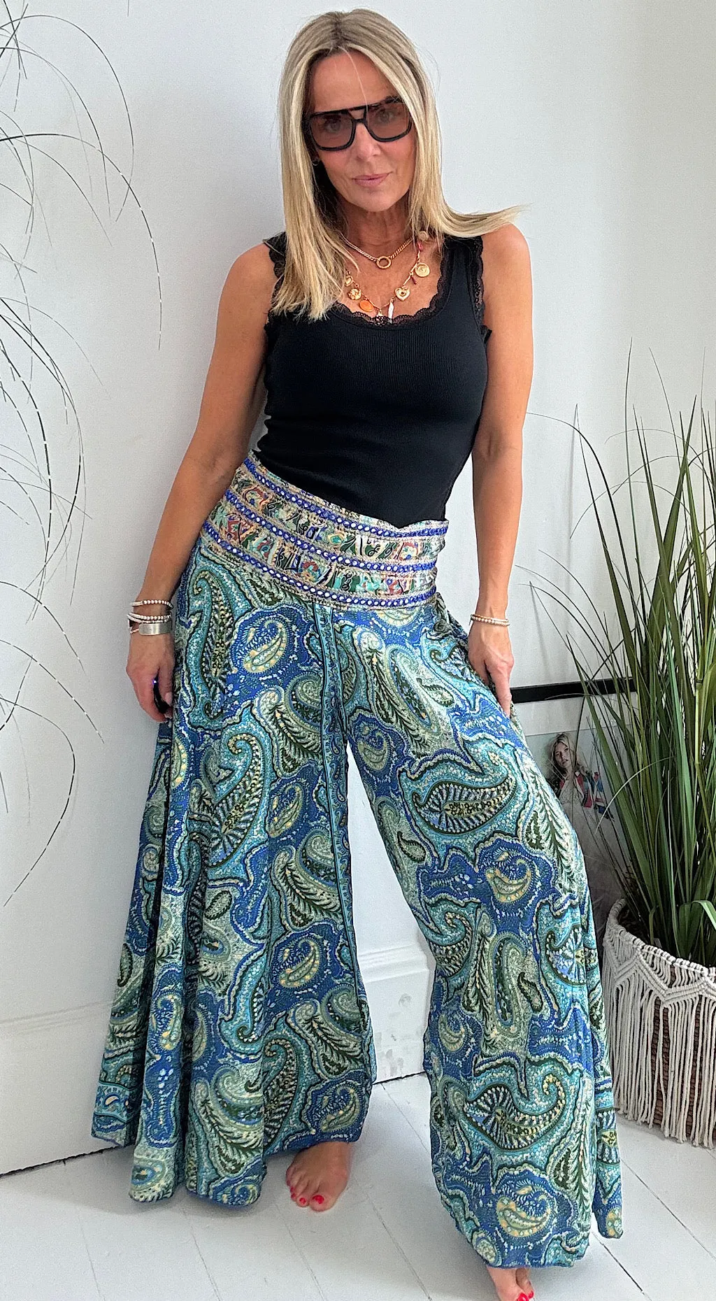 Indian palazzo pants turquoise
