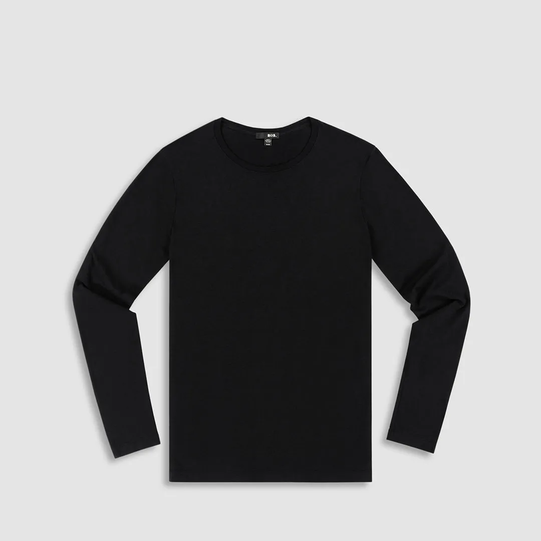 Jersey Long Sleeve Crew Neck T-Shirt Black