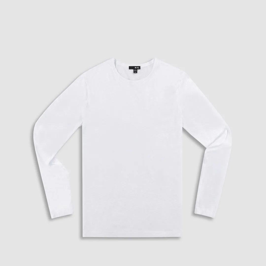 Jersey Long Sleeve Crew Neck T-Shirt White