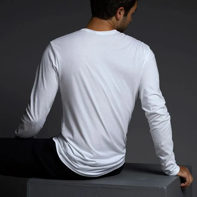 Jersey Long Sleeve Crew Neck T-Shirt White