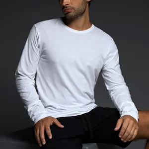 Jersey Long Sleeve Crew Neck T-Shirt White