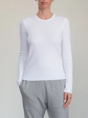 Jimmy Long-Sleeve Tee in Thermal - White