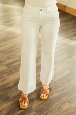 [JUST BLACK DENIM] RYLIE WHITE CUFFED SLIM JEANS MADE IN USA