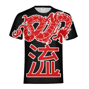 Kanji Japanese dragon Mens All-Over Print T-shirt