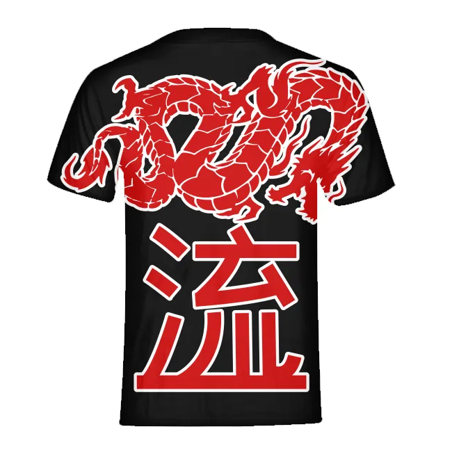 Kanji Japanese dragon Mens All-Over Print T-shirt