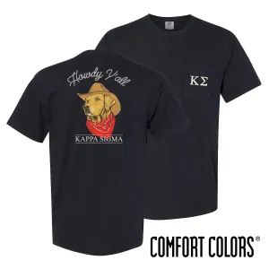Kappa Sig Cowboy Retriever Black Short Sleeve Pocket Tee
