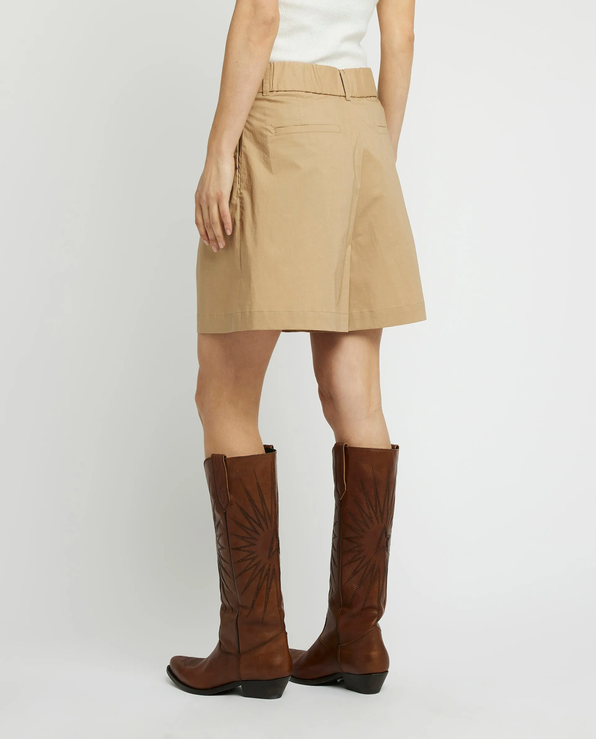 Katoenen Shorts - Lichtbruin
