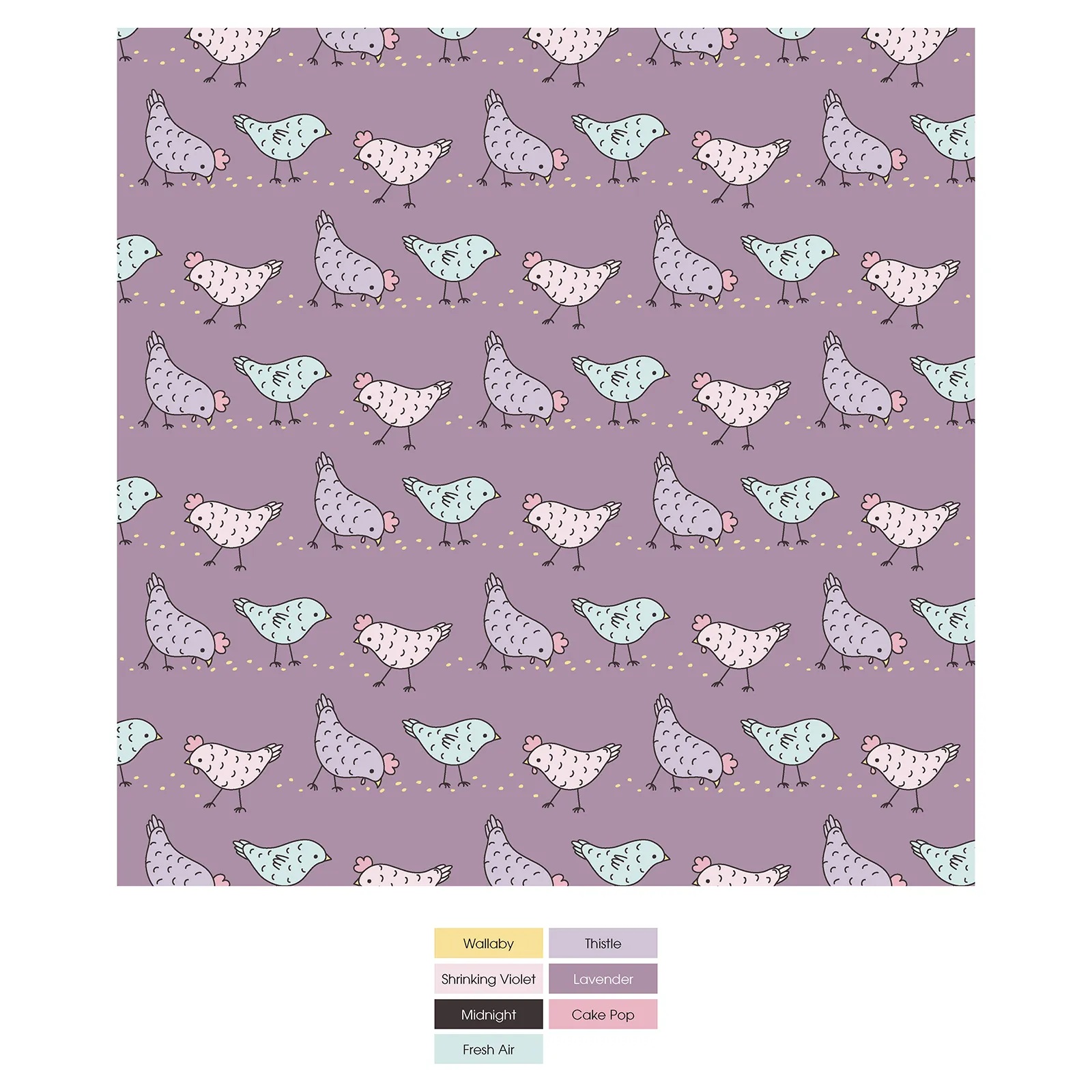 Kickee Pants Flutter Sleeve Twirl Dress with Pockets- Lavender Chickens