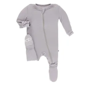 KicKee Pants Footie with Zipper - Feather